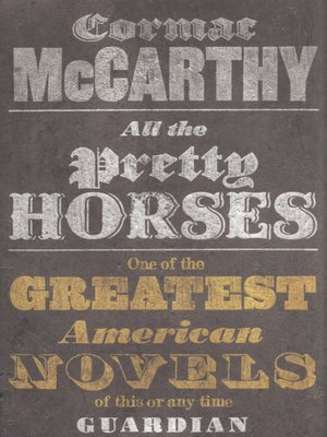 cover image of All the pretty horses